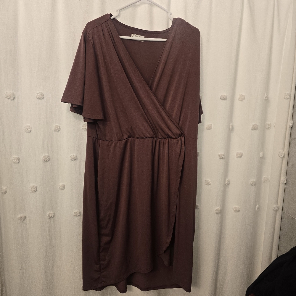 Maurices Wrap Dress Women's Size Xxl Dusty Pink/Purple